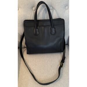 Coach Vintage Tote Style 4172 In Black Soft Leather Top Handle Crossbody